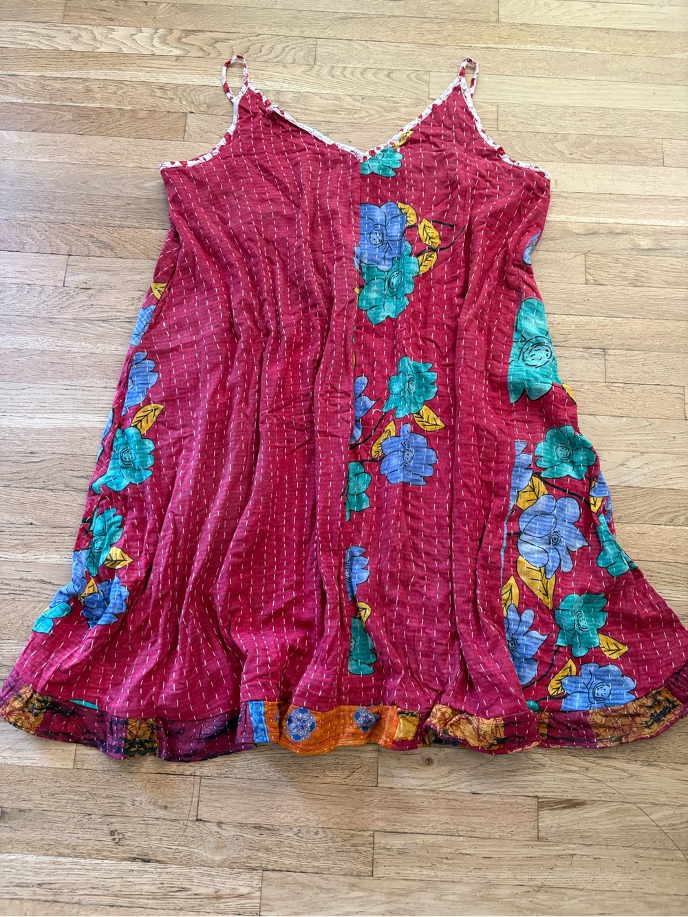 Boho kantha dress upcycled clothing